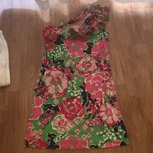 Lilly Pulitzer one shoulder patterned dress sz M